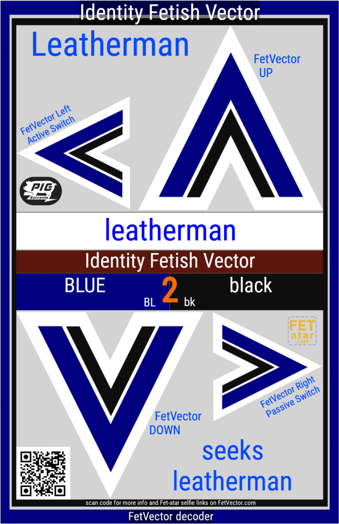 Fetish Vector for leatherman fetish / BLUE 2 black