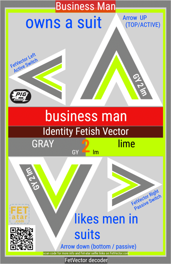 FetVector Poster for Fetish Vector business man / GRAY 2 lime